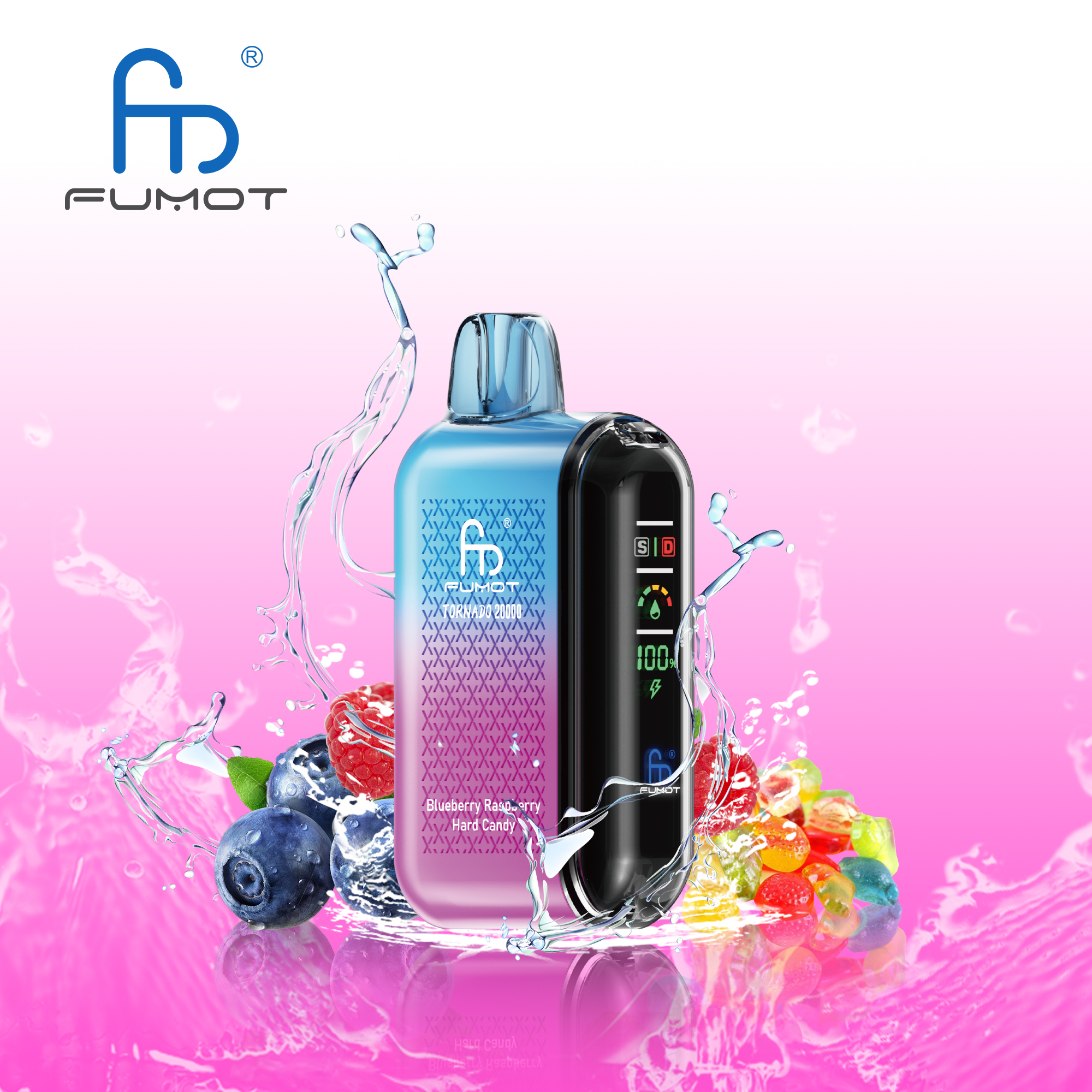 favouritevape.com Randm Tornado 20K(20000) Puffs LCD Screen 28ML of E-liquid Metal Painting Craft Disposable Vape