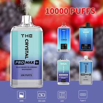 favouritevape.com WGA CRYSTAL PRO MAX 10000 Puffs 20ml Capacity Type-C Charging 850mAh Battery Disposable Vape