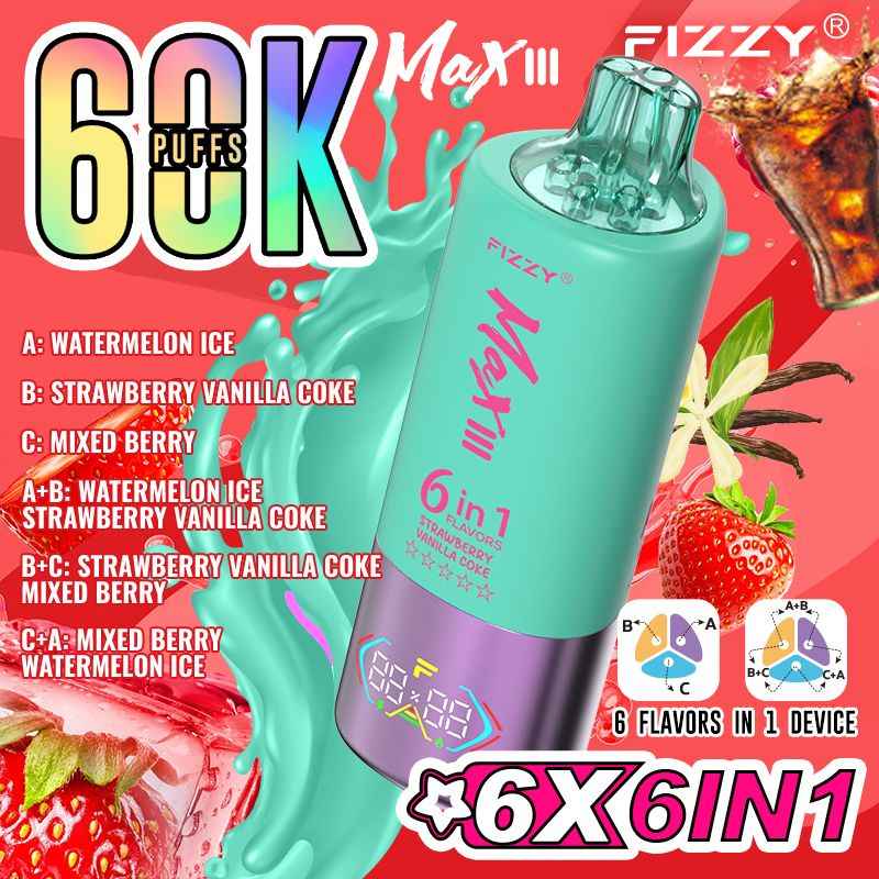 favouritevape.com FIZZY Max III 60000 Puffs 6-in-1 Disposable: The Ultimate Vaping Revolution